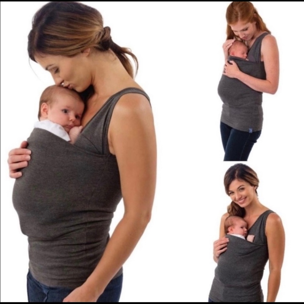 Gray lalabu baby wearing tank XS